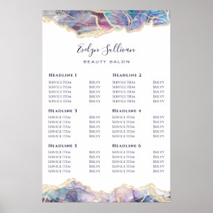 Dark Opal Design Preisliste Poster