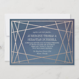 Dark Opaline Wedding Einladung Champagne Gold