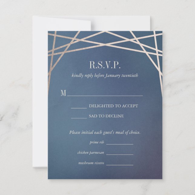 Dark Opaline Wedding Repitation RSVP Card (Vorderseite)