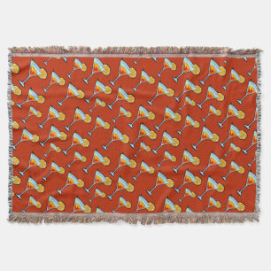 Dark Orange Martini Cocktail Muster Decke