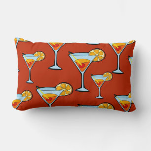Dark Orange Martini Cocktail Muster Lendenkissen