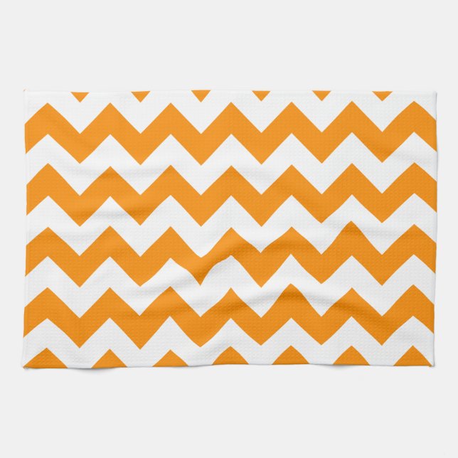 Dark Orange Zigzag Handtuch (Horizontal)
