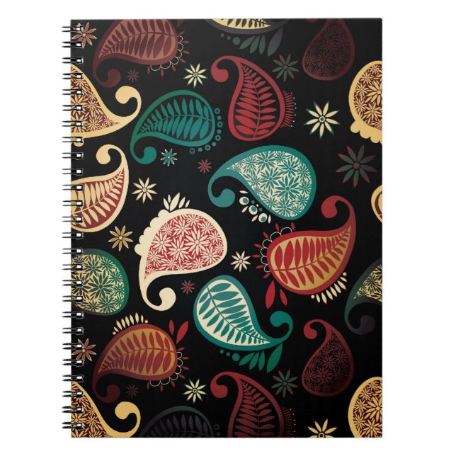 Dark Paisley Notebook Notizblock (Vorderseite)