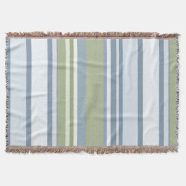 Dark Pastel Blue and Spring Rain Stripes Decke