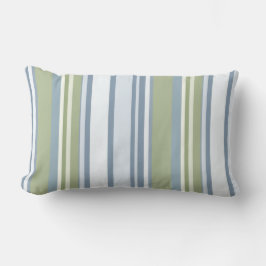 Dark Pastel Blue and Spring Rain Stripes Lendenkissen