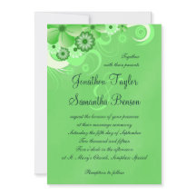 Dark Pastel Green Floral 12x18 Wedding Einladung