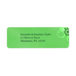 Dark Pastel Green Floral Rücksendeadressen-Aufkleb
