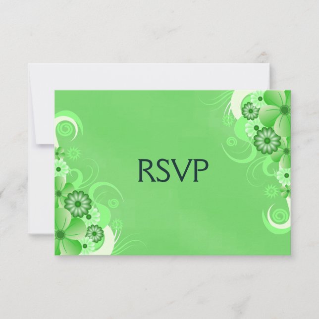 Dark Pastel Green Floral UAWG Response Cards RSVP Karte (Vorderseite)