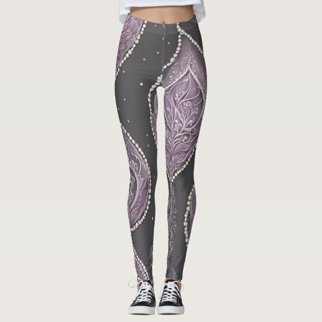 Dark Pearls AI art Leggings (Vorderseite)