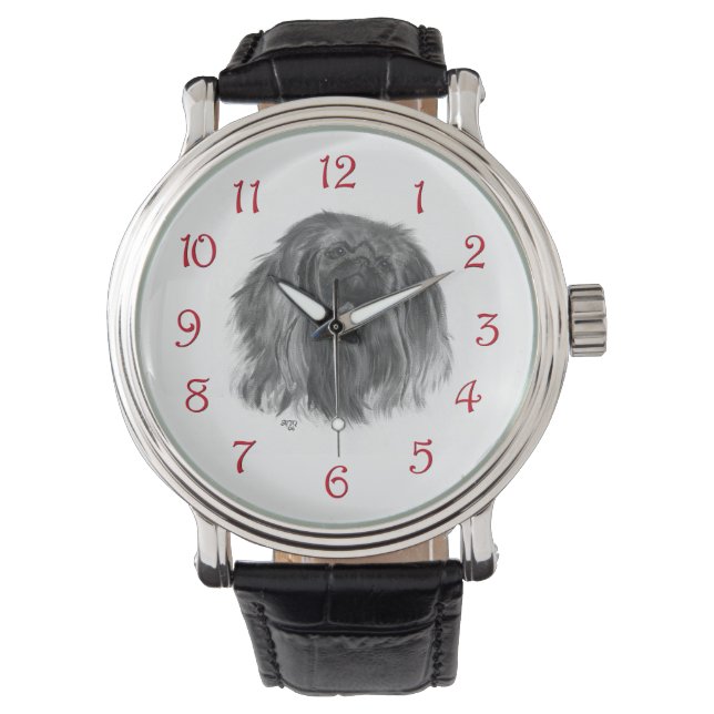 Dark Pekingese Armbanduhr (Vorderseite)