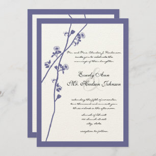 Dark Periwinkle Twilight Lila Wildblume Hochzeit Einladung