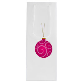 Dark Pink Christmas Bauble Wine Geschenktasche Geschenktüte Für Weinflaschen