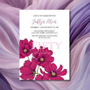 Dark Pink Cosmos floral Fabulous Geburtstag Einladung