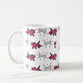 Dark Pink Dog Bone Graffiti Stil personalisierte M Tasse