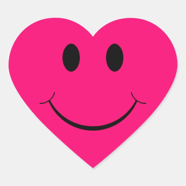 Dark Pink Heart Face Stickers (Vorderseite)
