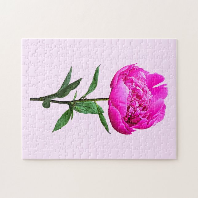 Dark Pink Peony Puzzle (Horizontal)