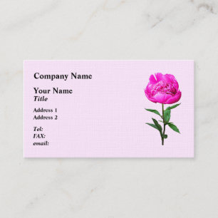 Dark Pink Peony Visitenkarte