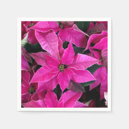 Dark Pink Poinsettia Serviette