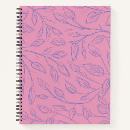 Dark Pink Spiral Notebook mit Lila Blätter Notizbuch