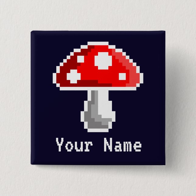 Dark Pixel Mushroom Name Button (Vorderseite)