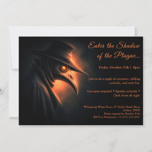 Dark Plague Doctor Halloween Kostüm Party Einladun Einladung
