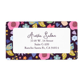 Dark Plum and Florals Business Shipping Label