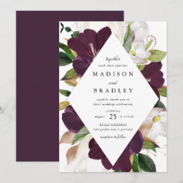 Dark Plum Floral Frame | Hochzeit Einladung