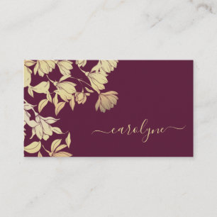 Dark Plum Lila Hübsche Blumen Blume Elegant Visitenkarte