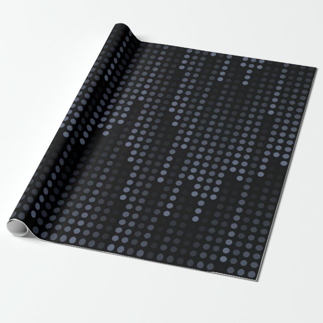 Dark Polka Dots Matrix gemustert Geschenkpapier (Ungerollt)