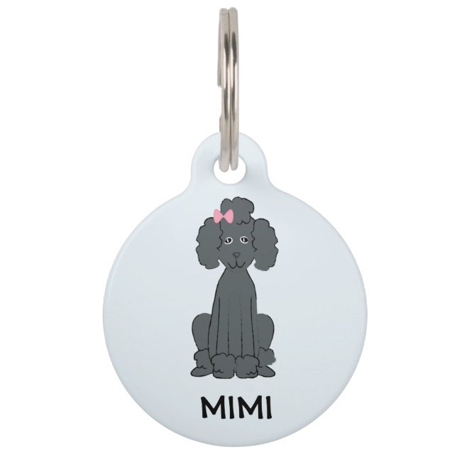 Dark Poodle Pet Tag Tiermarke (Vorderseite)
