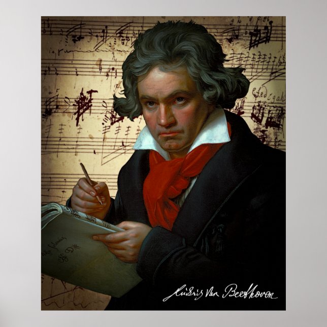 DARK PORTRAIT of the MUSICAL GENIUS BEETHOVEN 1820 Poster (Vorne)