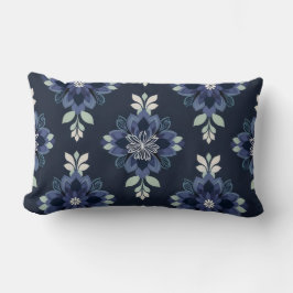 Dark Preppy Boho Blume Pattern Pillow Lendenkissen