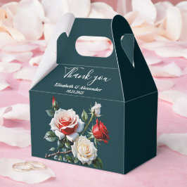 Dark Pretty pink white red roses floral wedding Geschenkschachtel