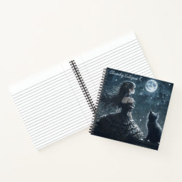 Dark Princess and Cat Spiral Notebook Notizbuch