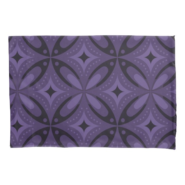 Dark Purple Colored Retro Pattern Kissenbezug (Vorderseite)