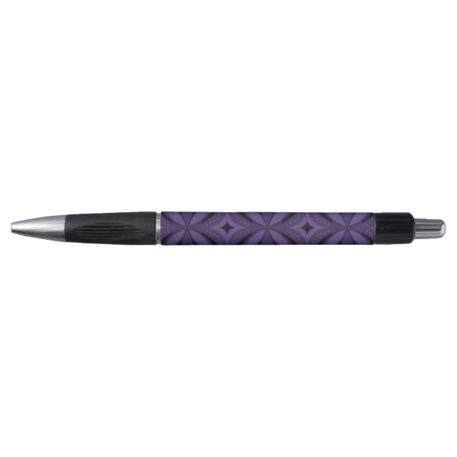 Dark Purple Colored Retro Pattern Kugelschreiber (Vorderseite)