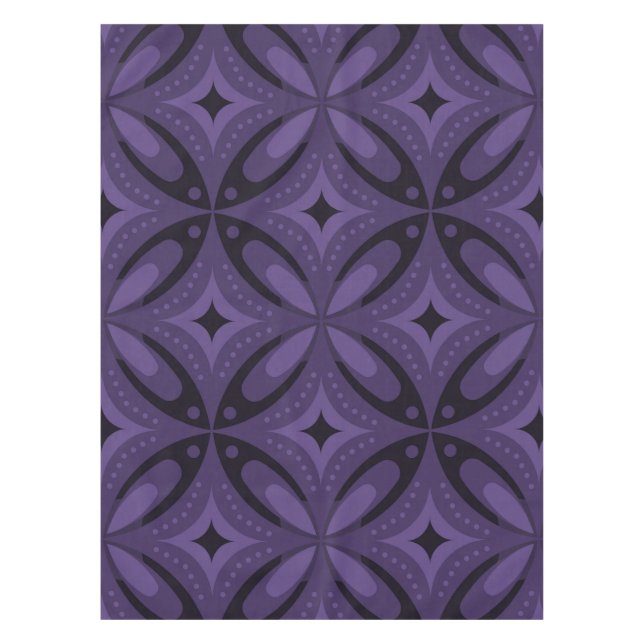 Dark Purple Colored Retro Pattern Tischdecke (Vorderseite)