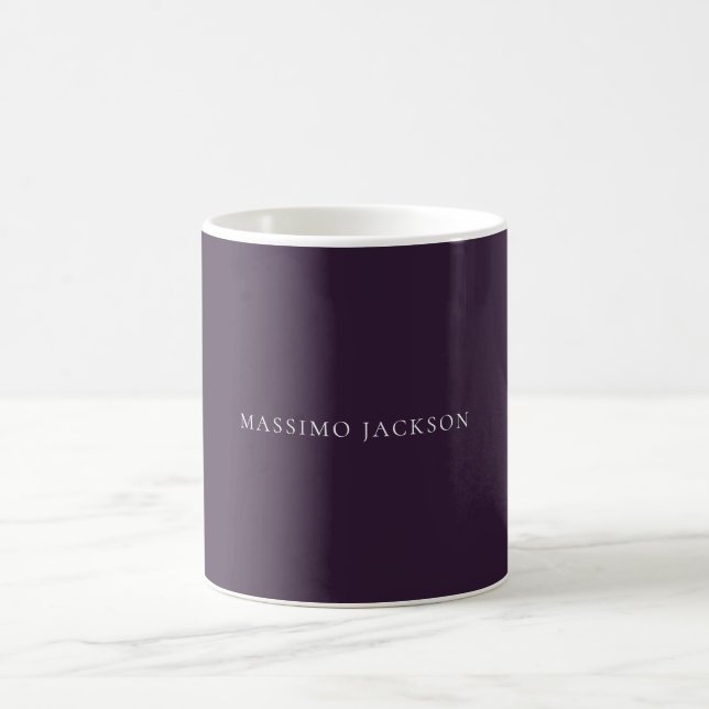 Dark Purple Minimalist Plain Modern  Kaffeetasse (Mittel)