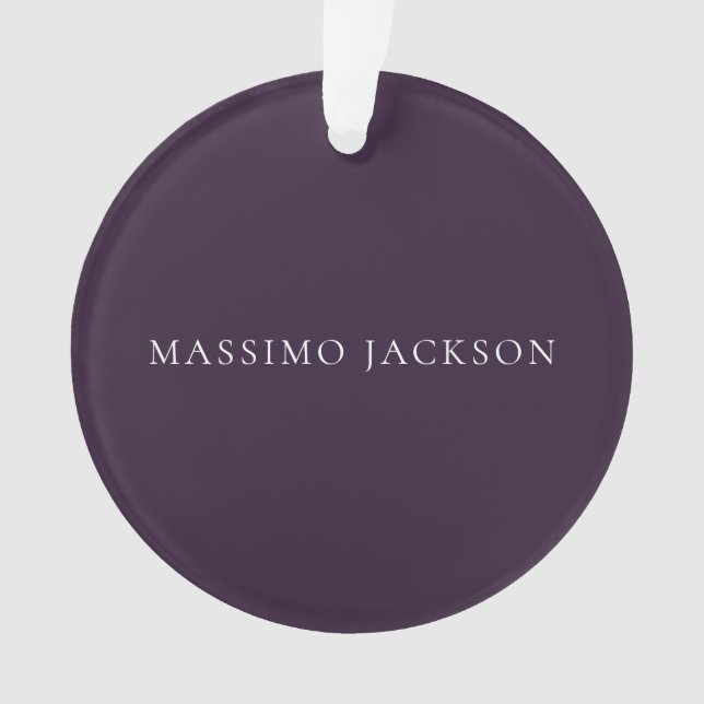 Dark Purple Minimalist Plain Modern  Ornament (Vorderseite)