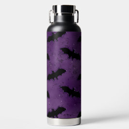 DARK PURPLE WITH BLACK HALLOWEEN BATS TRINKFLASCHE