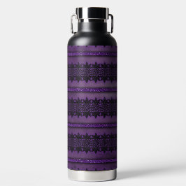 DARK PURPLE WITH BLACK HALLOWEEN LACE PATTERNS TRINKFLASCHE