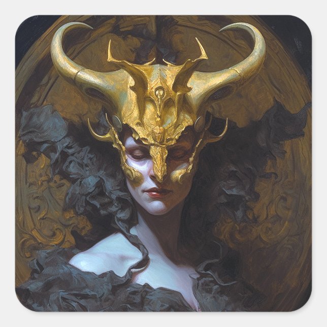 Dark Queen Fantasy Art Quadratischer Aufkleber (Vorderseite)