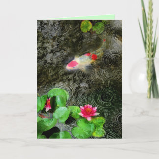 dark rain, Koi greeting cards Karte