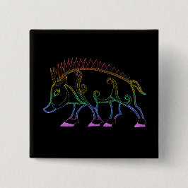 Dark Rainbow Boar Button