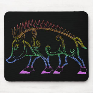 Dark Rainbow Boar Mousepad