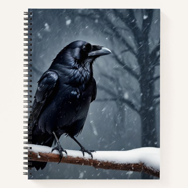 Dark Raven Black Bird Notizbuch (Vorderseite)