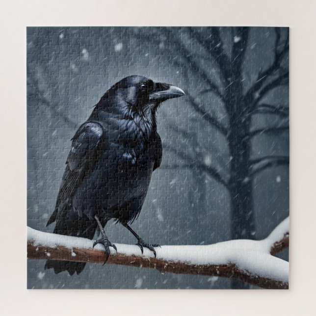Dark Raven Black Bird Puzzle (Vertikal)