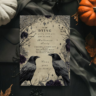 Dark Raven Rose Halloween Ansammlung Einladung