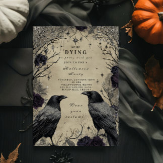 Dark Raven Rose Halloween Ansammlung Einladung