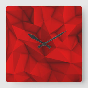 Dark Red Abstrakt Futuristic Cool Background Graph Quadratische Wanduhr